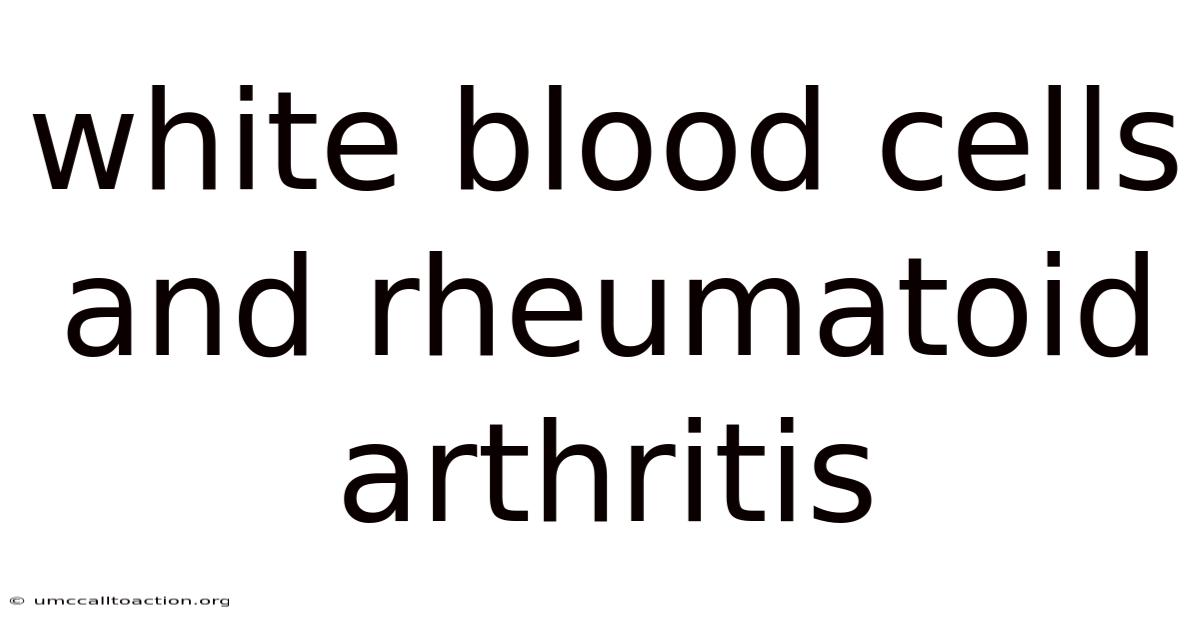 White Blood Cells And Rheumatoid Arthritis