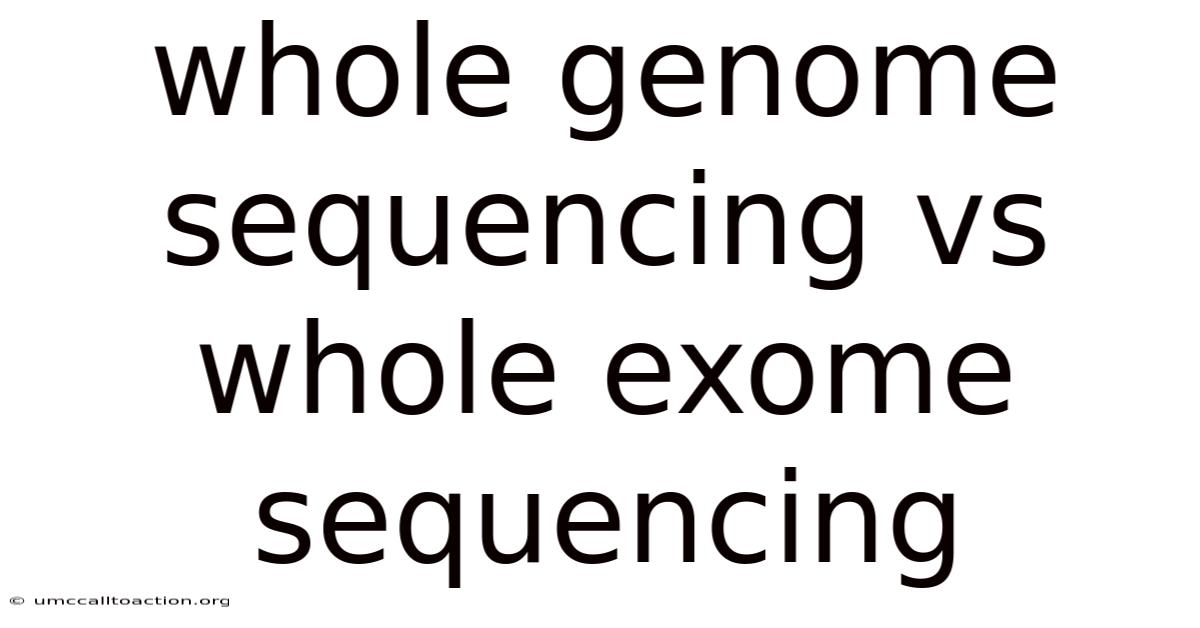 Whole Genome Sequencing Vs Whole Exome Sequencing