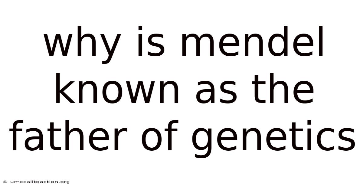 Why Is Mendel Known As The Father Of Genetics