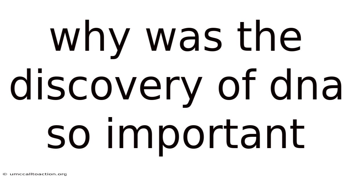 Why Was The Discovery Of Dna So Important