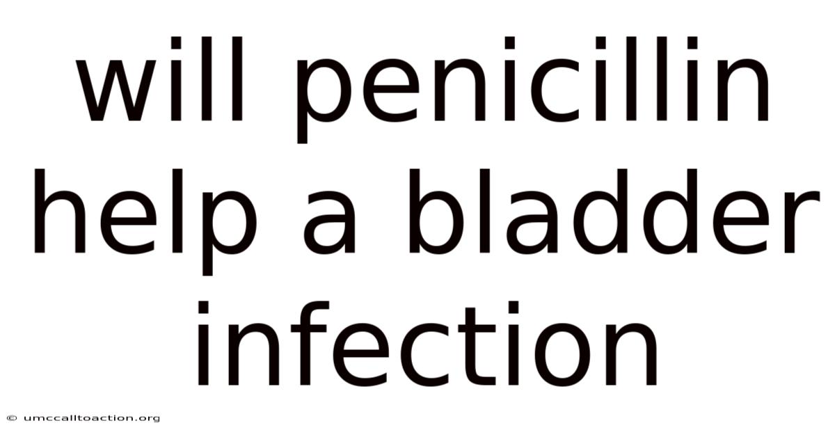 Will Penicillin Help A Bladder Infection