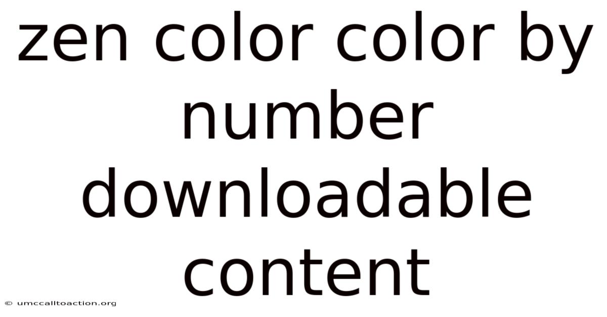 Zen Color Color By Number Downloadable Content