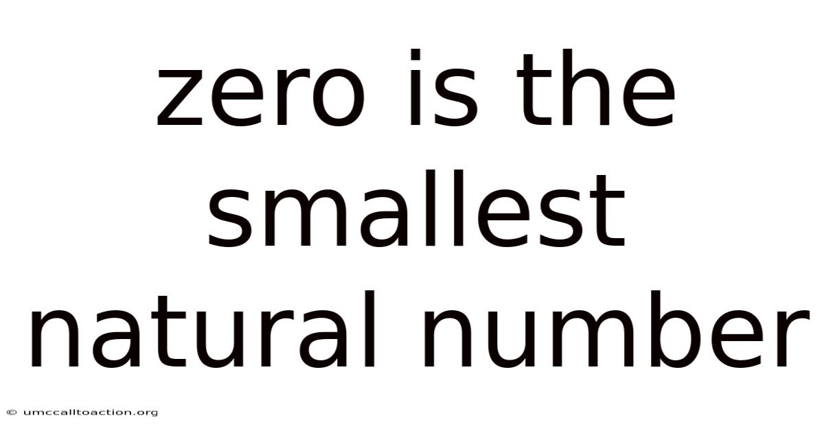 Zero Is The Smallest Natural Number